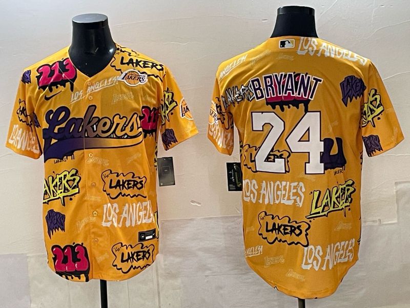 Men Los Angeles Lakers Nike #24 Bryant yellow NBA 2025 Jersey style 03